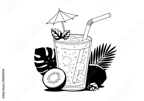 illustration of a glass of cocktail