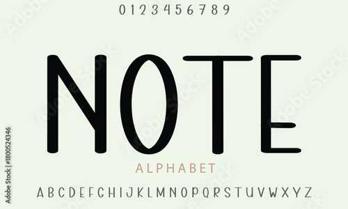 Notes Cookies alphabet letters font for logo