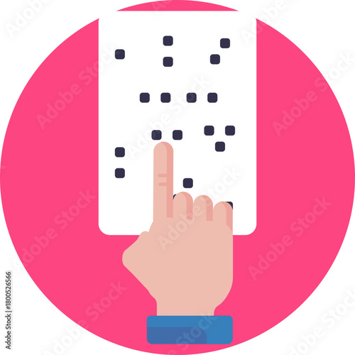 Braille alphabet for tactile reading.