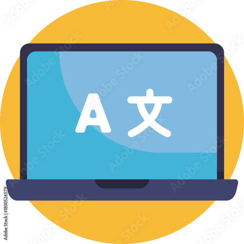 Symbol representing converting text or speech from one language to another.