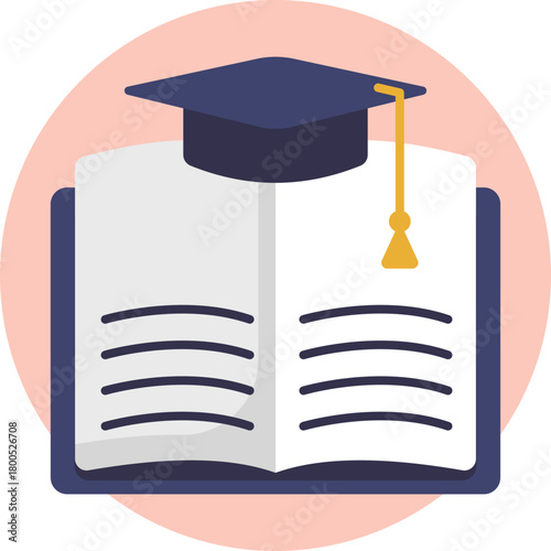 Graduation cap representing language course completion.