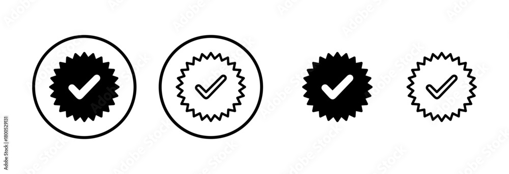 Fototapeta premium Approved icon logo design. Certified Medal Icon