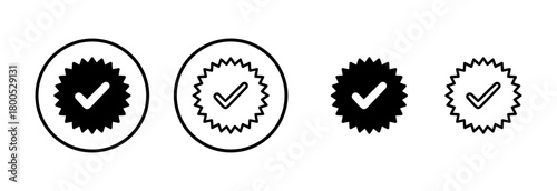 Approved icon logo design. Certified Medal Icon