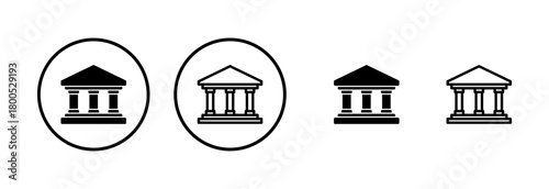 Bank icon logo design. Bank sign and symbol, museum, university