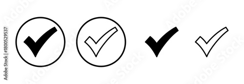 Check mark icon logo design. Tick mark sign and symbol