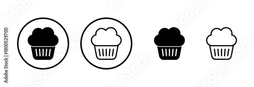 Cup cake icon logo design. Cup cake sign and symbol
