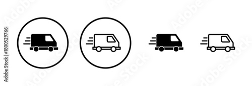Delivery truck icon logo design. Delivery truck sign and symbol. Shipping fast delivery icon