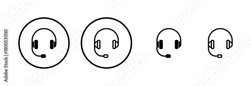 Headphone icon logo design. Headvector sign and symbol