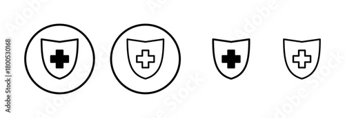 Health insurance icon logo design. Insurance health document sign and symbol
