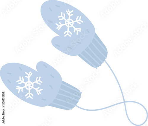 Snowflake Mittens with String