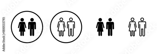 Man and woman icon logo design. male and female sign and symbol. Girls and boys