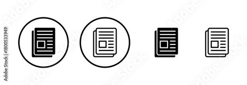 Newspaper icon logo design. news paper sign and symbolign