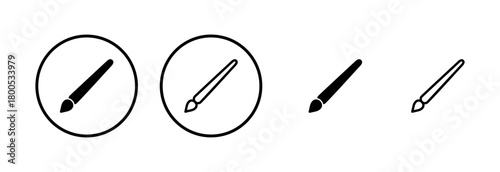 Paint icon logo design. paint brush sign and symbol. paint roller icon vector
