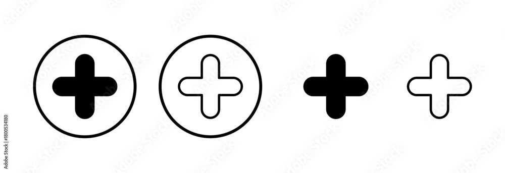 Fototapeta premium Plus icon logo design. Add plus sign and symbol