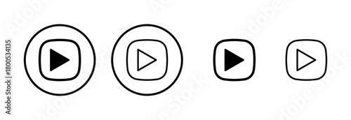 Play icon logo design. Play button sign and symbol