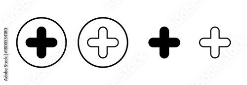 Plus icon logo design. Add plus sign and symbol