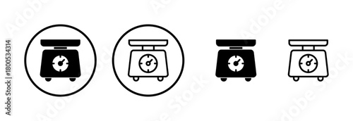 Scales icon logo design. Weight scale sign and symbol