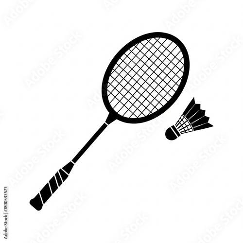 badminton racket and ball