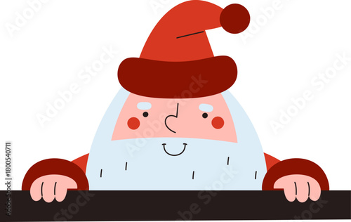 Santa Peeking Over Edge