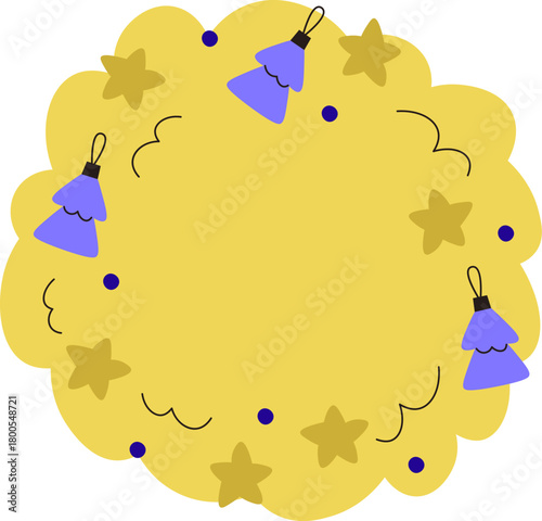 Festive Wreath with Bells and Stars