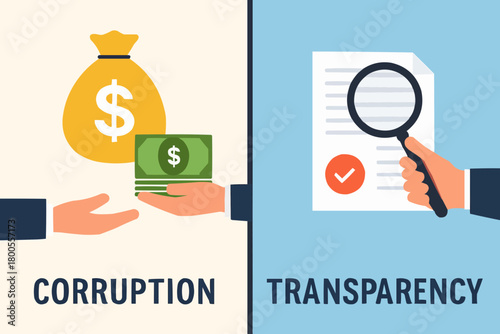 Corruption vs Transparency Concept