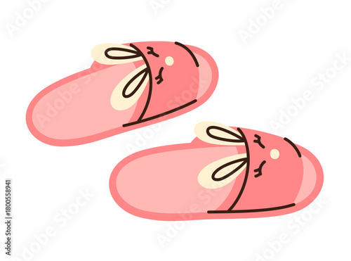 Soft house slippers with a rabbit print. Comfortable house shoes for children.