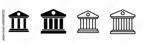 Bank icon set. bank vector icon, museum, university