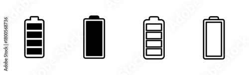 Battery icon set. battery charge level. battery charging icon