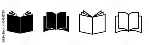 Book icon set. open book icon vector. ebook icon