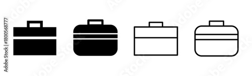 Briefcase icon set. suitcase icon. luggage symbol.