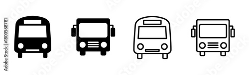 Bus icon set. bus vector icon