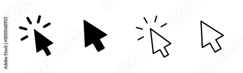 Click icon set. pointer arrow icon. cursor icon vector