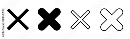 Close icon set. Delete icon vector. cross sign