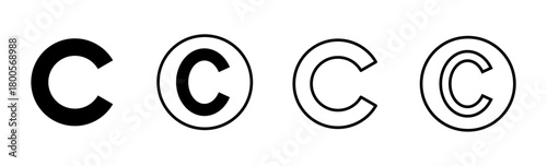 Copyright icon set. copyright symbols