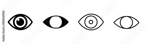 Eye icon set. Eye vector icon. Look and Vision icon.