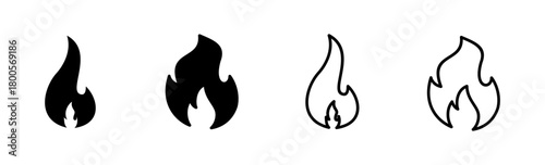 Fire icon set. fire vector icon