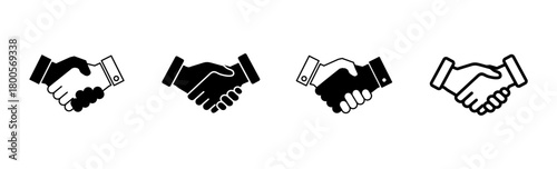 Handshake icon set. business handshake. contact agreement