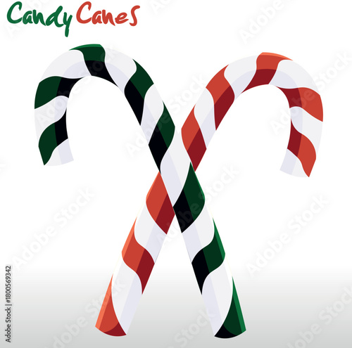 Illustration of candy canes for December and New Year