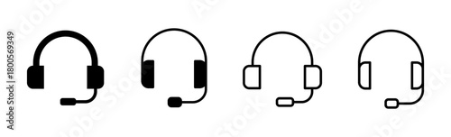 Headphone icon set. Headvector icon symbols
