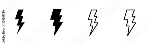 Lightning icon set. electric icon vector. power icon. energy sign