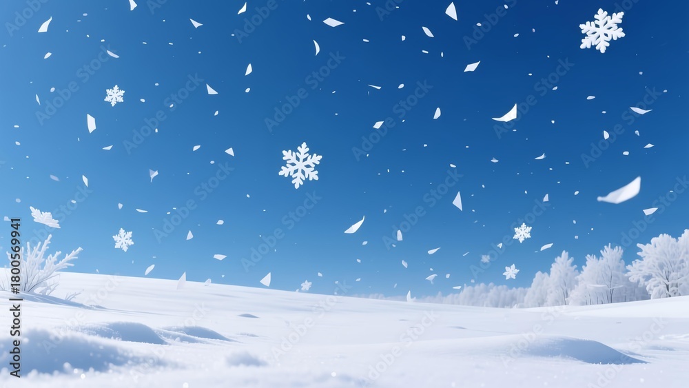custom made wallpaper toronto digitalWinter Snowfall Landscape with Snowflakes and Snowy Trees