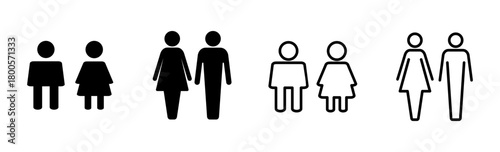Man and woman icon set. male and female symbol