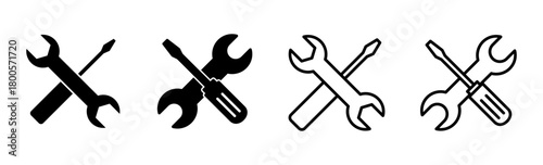 Repair tools icon set. tool icon vector. setting icon vector. Wrench and screwdriver. support, Service