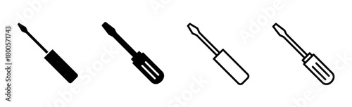 Screwdriver icon set. tools icon vector