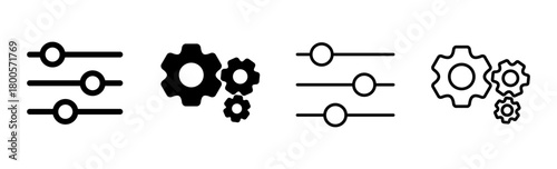 setting Icon set. Cog settings Icon Symbol