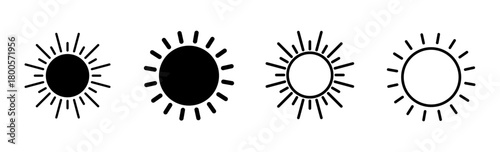 Sun icon set. Brightness Icon vector