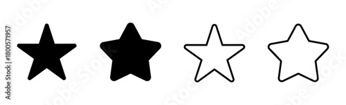 Star Icon set. rating icon vector. favourite star icon
