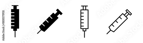 Syringe icon set. injection icon vector.