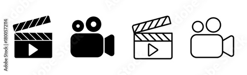 Video icon set. video camera icon vector. movie sign. cinema