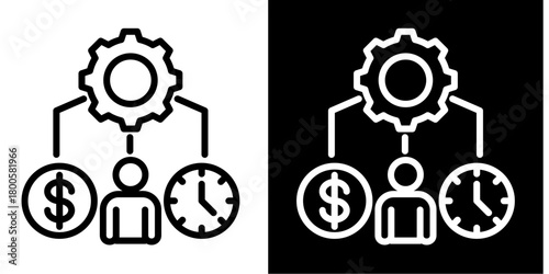 Resource Allocation  Icon Set White Mix Style Collection
